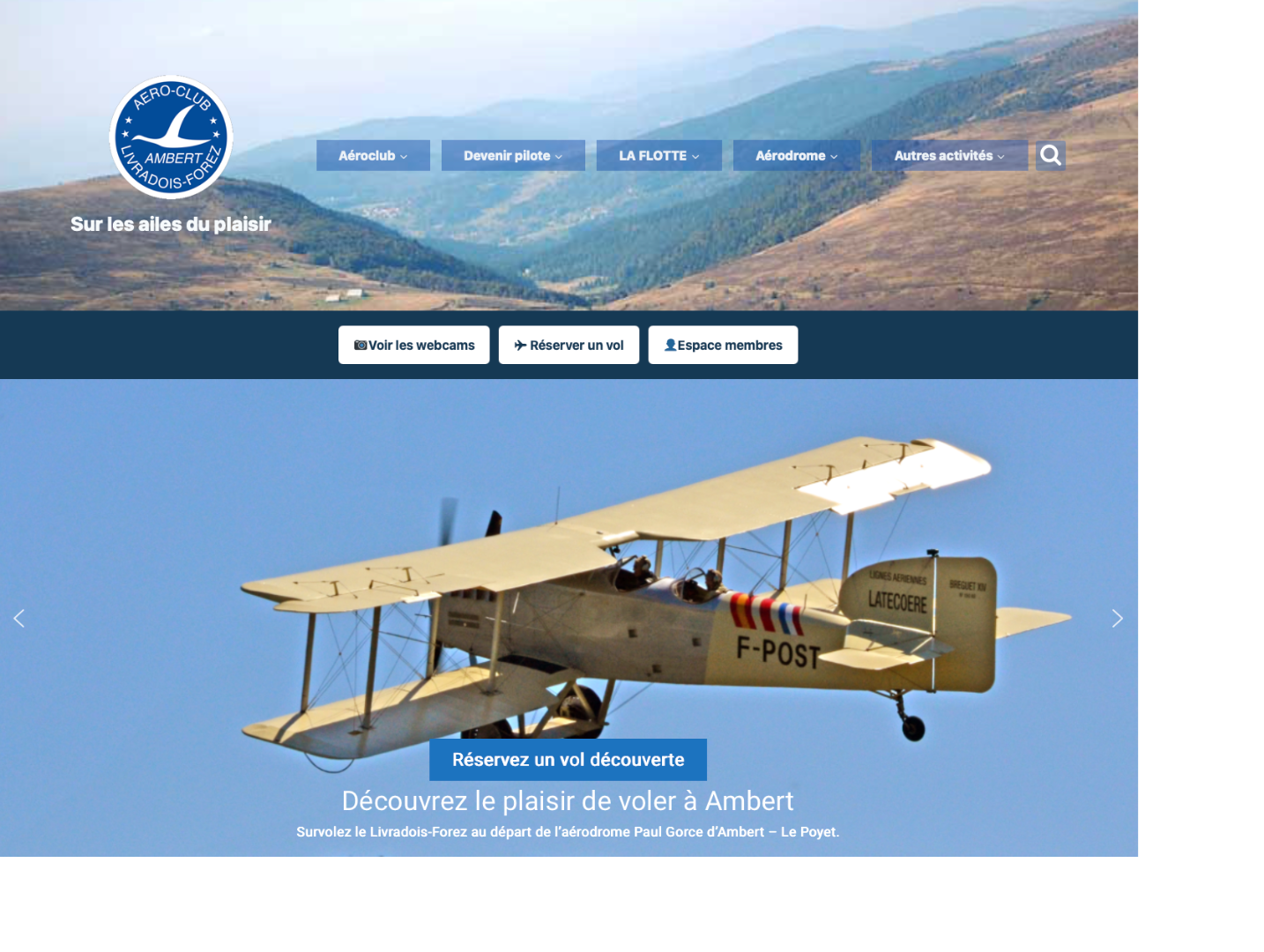 Le site internet de l'Aéroclub avec un nouveau look!