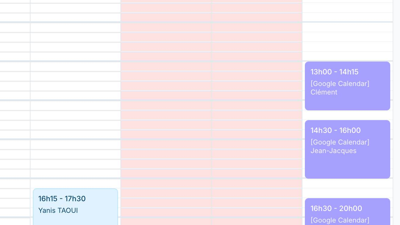 Synchronisation des occupations instructeurs via google calendar